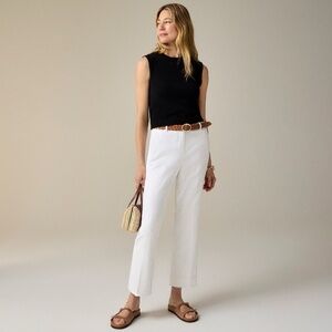 NWT!! J. CREW Kaya Pants Stretch Linen Blend Solid White Size 6P 6 Petite